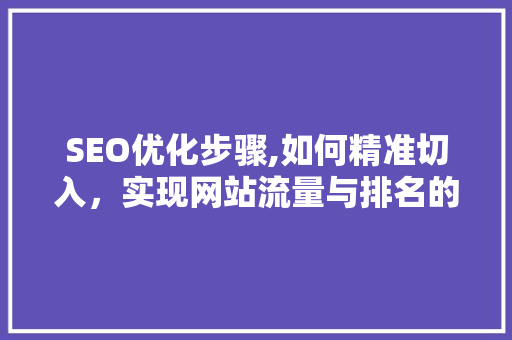 SEO优化步骤,如何精准切入，实现网站流量与排名的双赢  第1张
