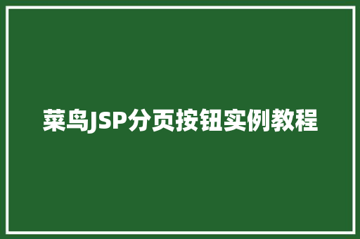 菜鸟JSP分页按钮实例教程  第1张