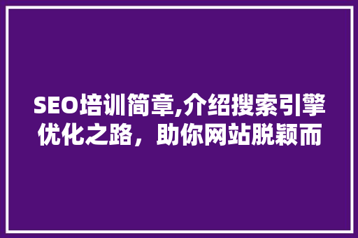 SEO培训简章,介绍搜索引擎优化之路，助你网站脱颖而出