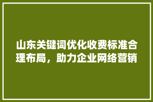 山东关键词优化收费标准合理布局，助力企业网络营销_山东关键词优化怎么收费