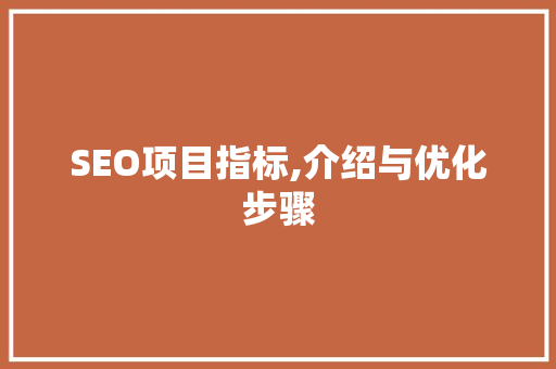 SEO项目指标,介绍与优化步骤