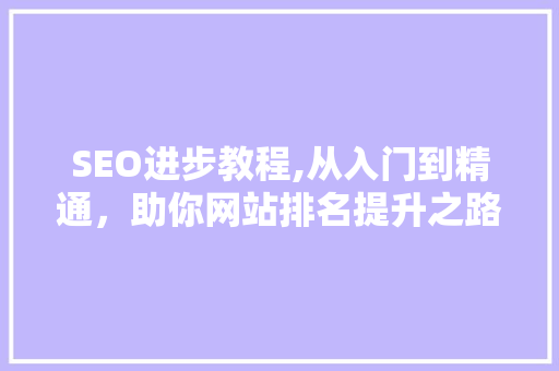 SEO进步教程,从入门到精通，助你网站排名提升之路