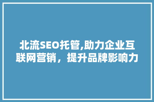 北流SEO托管,助力企业互联网营销，提升品牌影响力  第1张