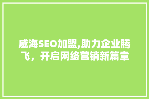威海SEO加盟,助力企业腾飞，开启网络营销新篇章