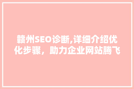 赣州SEO诊断,详细介绍优化步骤，助力企业网站腾飞
