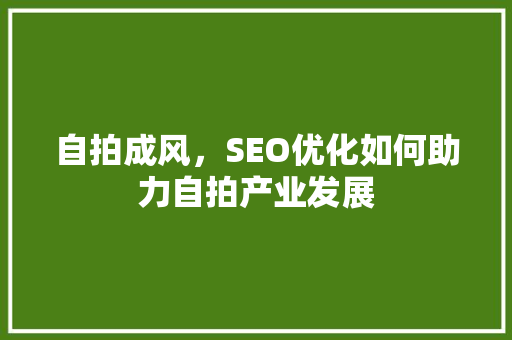 自拍成风，SEO优化如何助力自拍产业发展