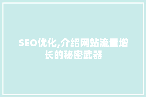 SEO优化,介绍网站流量增长的秘密武器