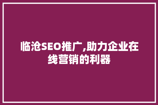 临沧SEO推广,助力企业在线营销的利器