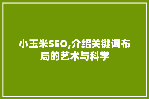 小玉米SEO,介绍关键词布局的艺术与科学