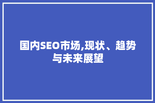 国内SEO市场,现状、趋势与未来展望