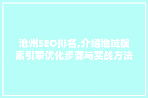 沧州SEO排名,介绍地域搜索引擎优化步骤与实战方法