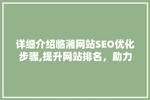 详细介绍临湘网站SEO优化步骤,提升网站排名，助力企业发展