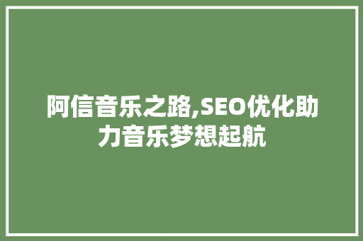 阿信音乐之路,SEO优化助力音乐梦想起航