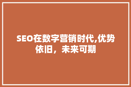 SEO在数字营销时代,优势依旧，未来可期