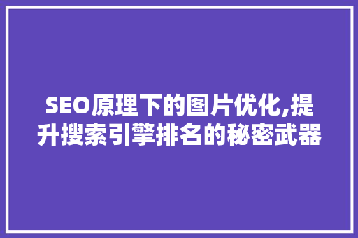 SEO原理下的图片优化,提升搜索引擎排名的秘密武器