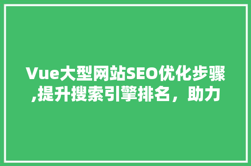 Vue大型网站SEO优化步骤,提升搜索引擎排名，助力网站发展