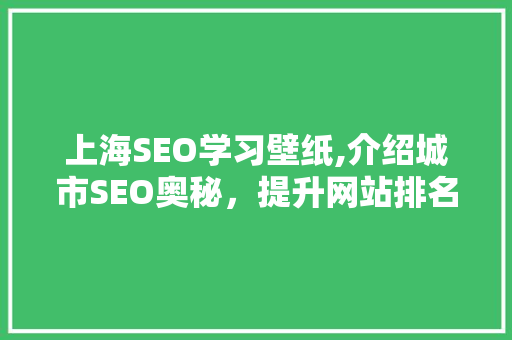 上海SEO学习壁纸,介绍城市SEO奥秘，提升网站排名新境界