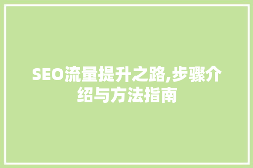 SEO流量提升之路,步骤介绍与方法指南  第1张