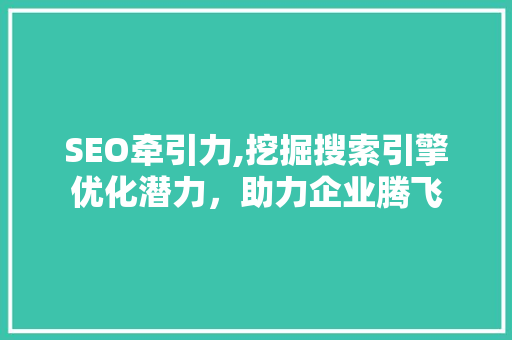 SEO牵引力,挖掘搜索引擎优化潜力，助力企业腾飞