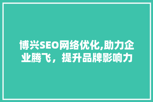 博兴SEO网络优化,助力企业腾飞，提升品牌影响力