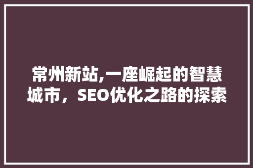 常州新站,一座崛起的智慧城市，SEO优化之路的探索与方法