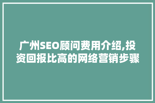 广州SEO顾问费用介绍,投资回报比高的网络营销步骤  第1张