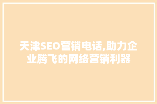 天津SEO营销电话,助力企业腾飞的网络营销利器