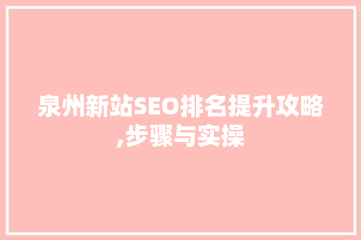 泉州新站SEO排名提升攻略,步骤与实操