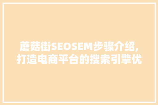 蘑菇街SEOSEM步骤介绍,打造电商平台的搜索引擎优化之路
