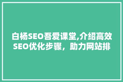 白杨SEO吾爱课堂,介绍高效SEO优化步骤，助力网站排名攀升