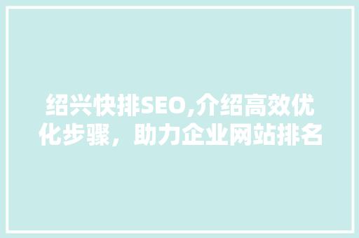 绍兴快排SEO,介绍高效优化步骤，助力企业网站排名攀升