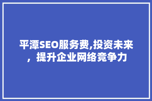 平潭SEO服务费,投资未来，提升企业网络竞争力
