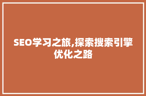SEO学习之旅,探索搜索引擎优化之路