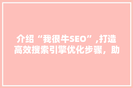 介绍“我很牛SEO”,打造高效搜索引擎优化步骤，助力网站腾飞