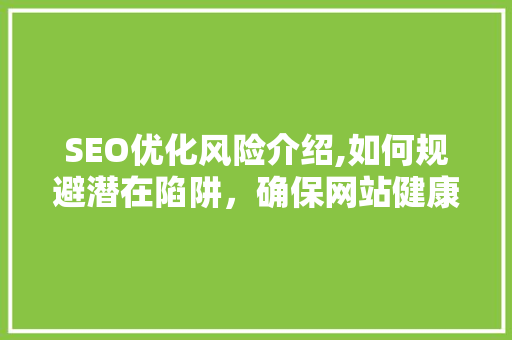 SEO优化风险介绍,如何规避潜在陷阱，确保网站健康增长