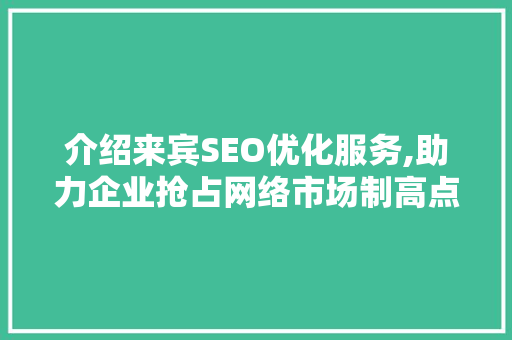 介绍来宾SEO优化服务,助力企业抢占网络市场制高点