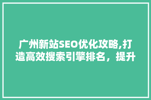 广州新站SEO优化攻略,打造高效搜索引擎排名，提升网站流量与品牌影响力