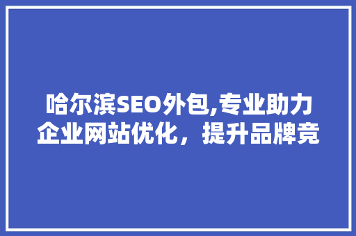 哈尔滨SEO外包,专业助力企业网站优化，提升品牌竞争力