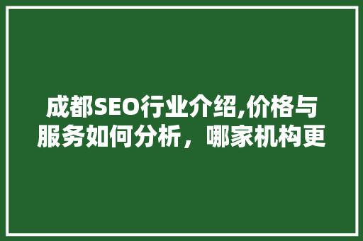 成都SEO行业介绍,价格与服务如何分析，哪家机构更胜一筹