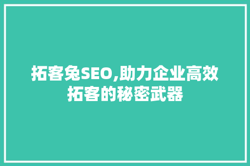 拓客兔SEO,助力企业高效拓客的秘密武器  第1张