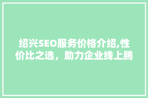 绍兴SEO服务价格介绍,性价比之选，助力企业线上腾飞