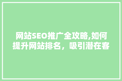网站SEO推广全攻略,如何提升网站排名，吸引潜在客户