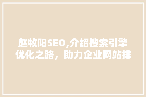 赵牧阳SEO,介绍搜索引擎优化之路，助力企业网站排名提升