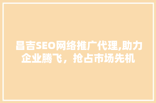 昌吉SEO网络推广代理,助力企业腾飞，抢占市场先机