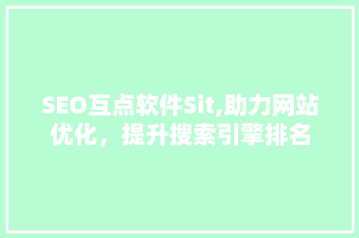 SEO互点软件Sit,助力网站优化，提升搜索引擎排名