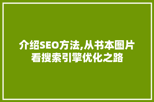 介绍SEO方法,从书本图片看搜索引擎优化之路