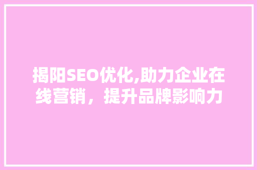 揭阳SEO优化,助力企业在线营销，提升品牌影响力