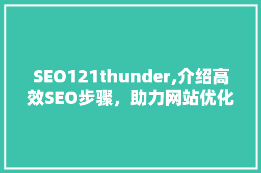 SEO121thunder,介绍高效SEO步骤，助力网站优化与提升