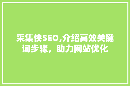 采集侠SEO,介绍高效关键词步骤，助力网站优化