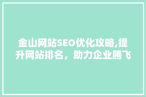 金山网站SEO优化攻略,提升网站排名，助力企业腾飞